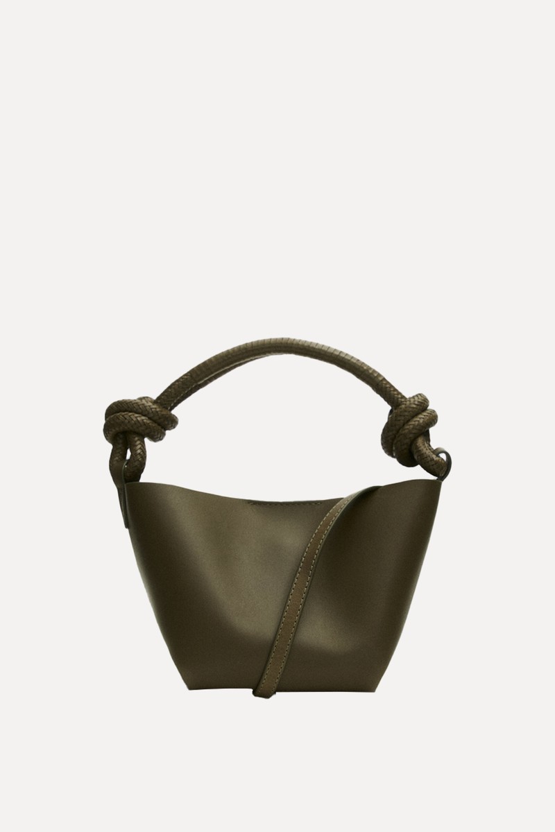 Mini Nappa Leather Crossbody Bag With Knot Details from Massimo Dutti