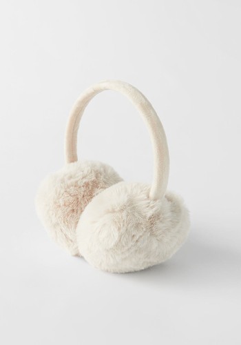 Faux Fur Pompom Earmuffs from Zara