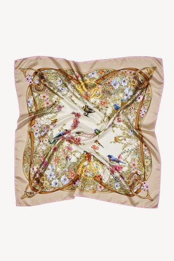 Edwardian Garden Silk Scarf from Aspinal Of London