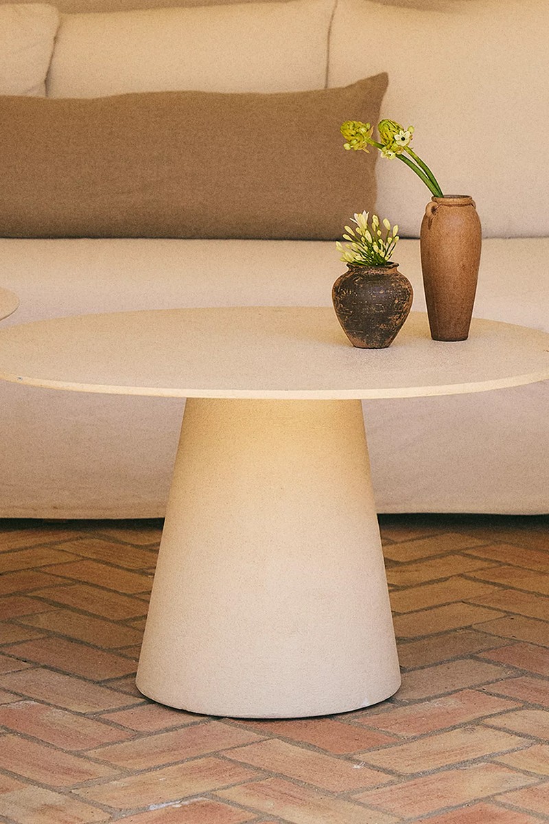 Outdoor Table With Conical Base