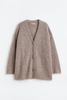 Fine-Knit Wool-Blend Cardigan   from H&M