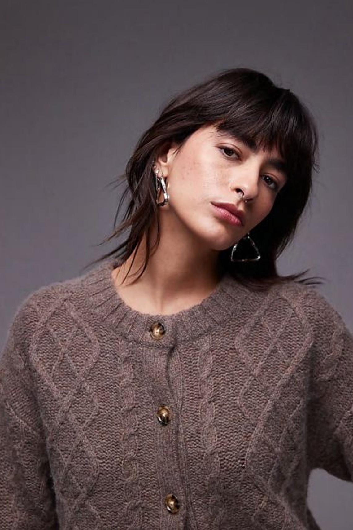 Premium Cashmere Cable Cardi from Topshop