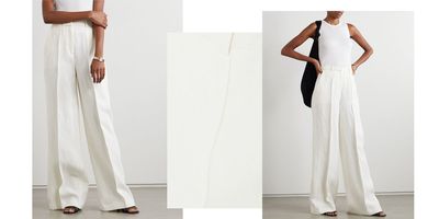 Pleated Linen Wide Leg Pants, £275 | LouLou Studio