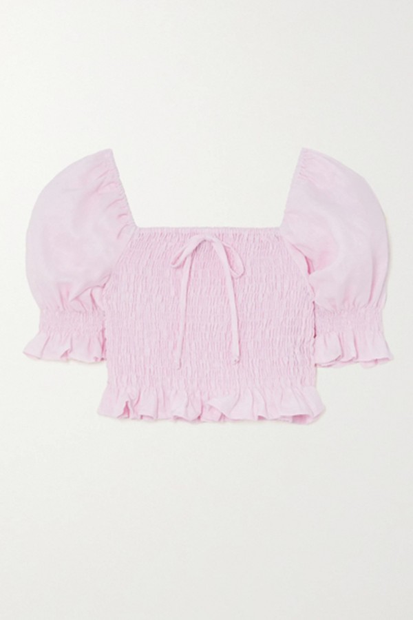 Lenora Cropped Shirred Top from Faithfull The Brand
