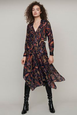 Printed Cotton Scarf Dress from Maje
