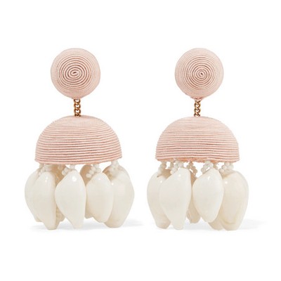 Aquazzura Riviera Shell Clip Earrings from Rebecca De Ravenel