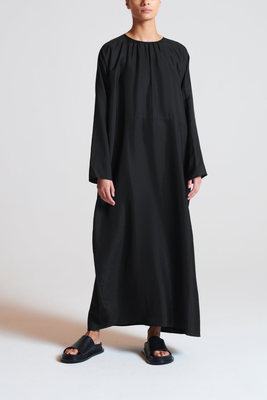 Rhodes Black Silk Twill Dress from Asceno