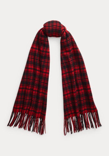 Fringe Plaid Wool Scarf from Ralph Lauren