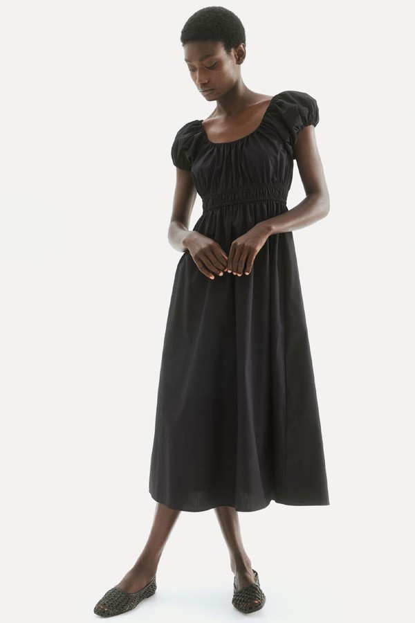 Off-The-Shoulder Poplin Dress