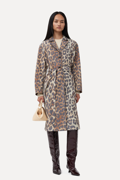 Leopard Crispy Shell Belt Coat  from GANNI 