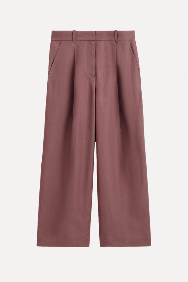Relaxed Linen-Blend Wide-Leg Trousers from COS
