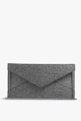 Kendall Black Glitter Fabric Envelope Clutch Bag from LK Bennett