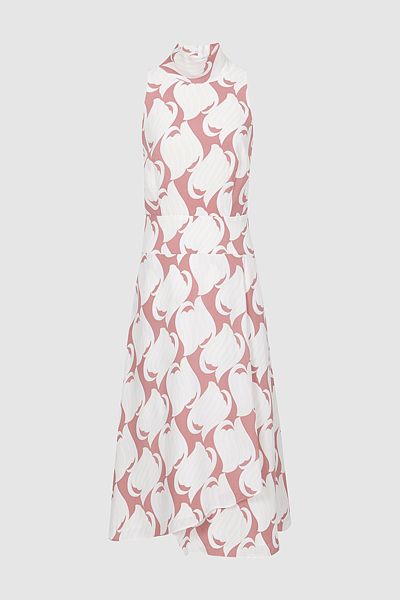 Doriana Printed High-Neck Midi Dress from Reiss