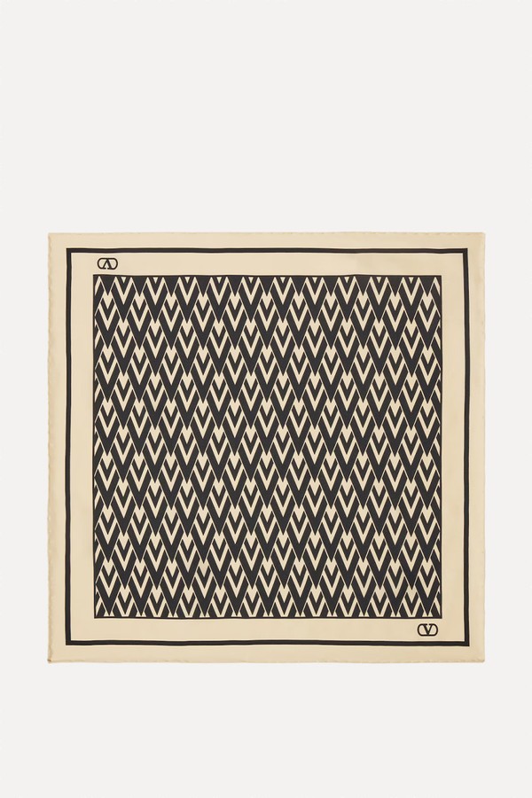 Toute La V Print Silk Scarf from Valentino Garavani