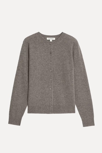 Pure Cashmere Crew Neck Relaxed Cardigan