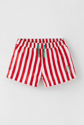Striped Print Bermuda Shorts from Zara