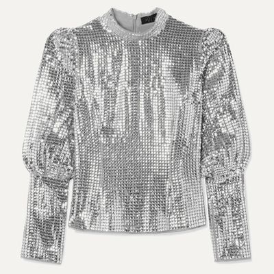 Jane Sequined Crepe Top from De La Vali