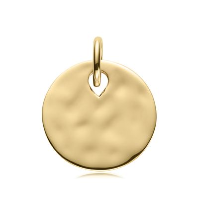 Ziggy Round Pendant Charm in Gold Vermeil