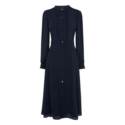 Pleated Midi Shirt Dress