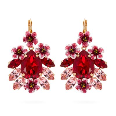 Floral Crystal Embellished Drop Earrings from Dolce & Gabbana