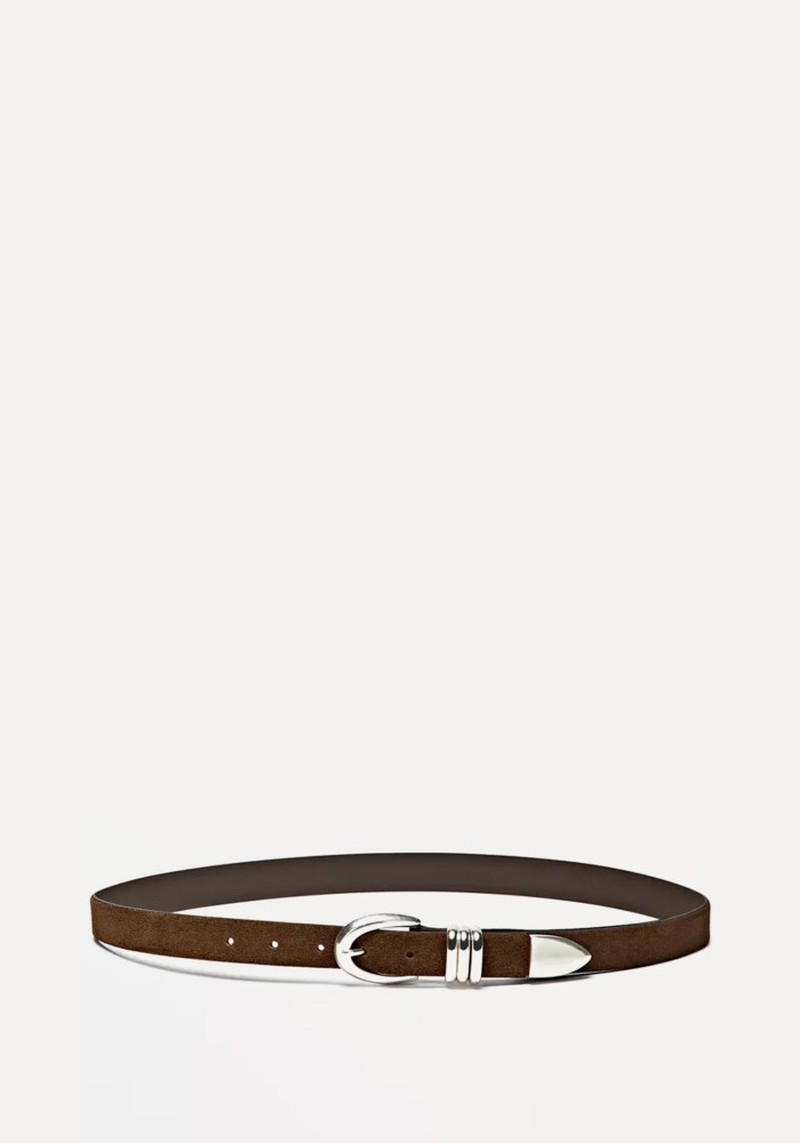 Nappa Leather Belt With Metallic Detail 