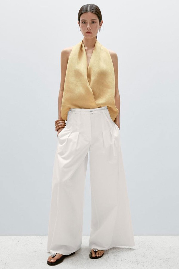 Linen Crossover Halter Top from Massimo Dutti
