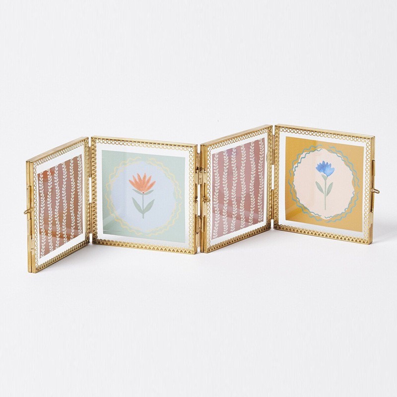 Gold & Glass Lace Edge Mini Square Multi Photo Frame from Oliver Bonas