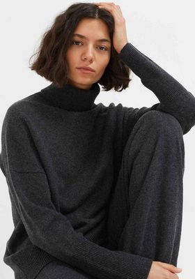 Charcoal Cashmere Rollneck Sweater from Chinti & Parker