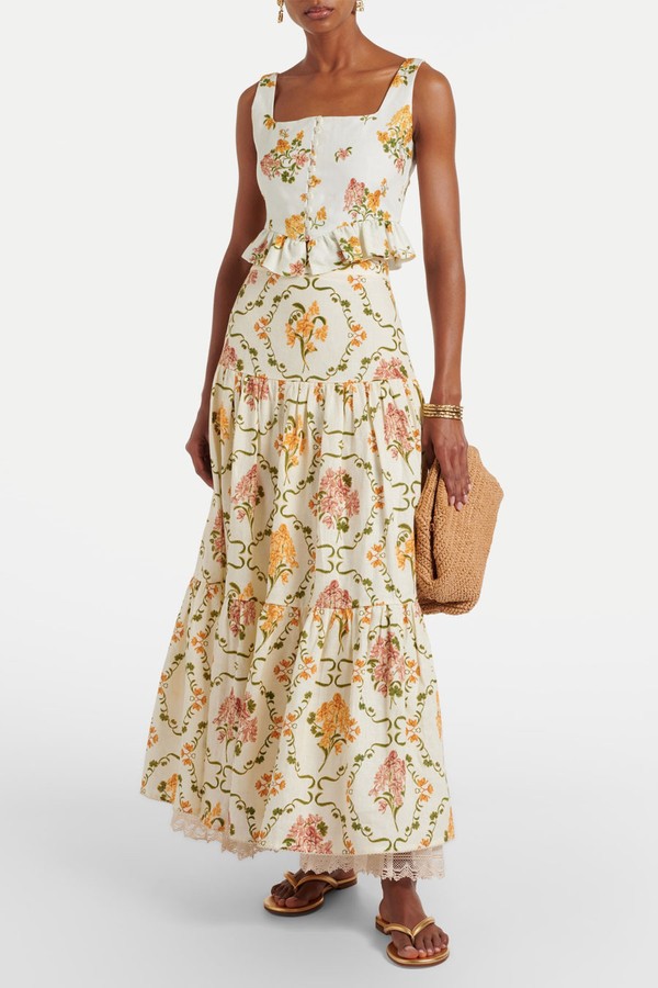 Eslabón Cordillera Floral Linen Top from Agua By Agua Bendita