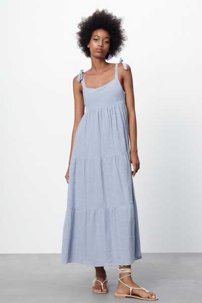 Tiered Cotton Dress from Zara