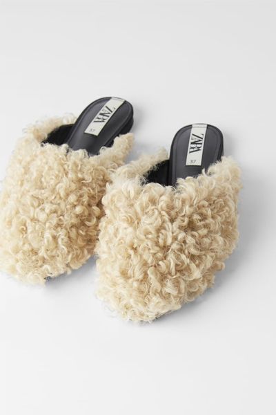 Flat Fuzzy Shoes from Zara