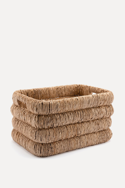 Marilo Rectangular Woven Banana Bark Basket from Am.Pm