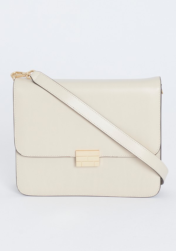 Leather Flap Bag With Gold Clasp from Frame