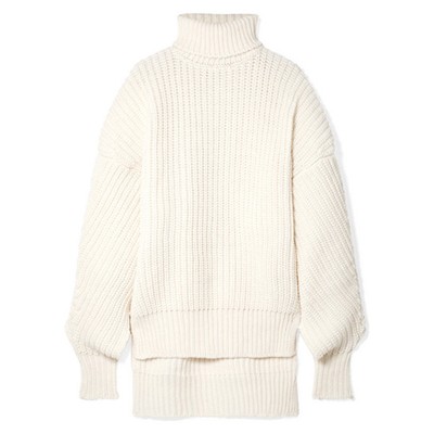 Oversized Cutout Wool Turtleneck Sweater from A.W.A.K.E