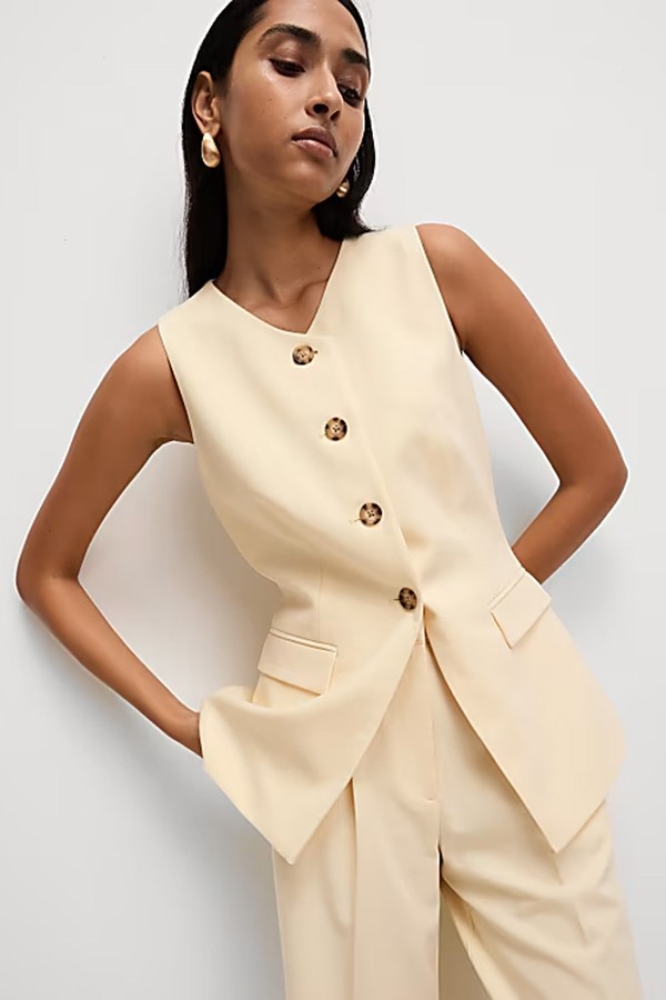 Tailored Single Breasted Longline Waistcoat from Marks & Spencer