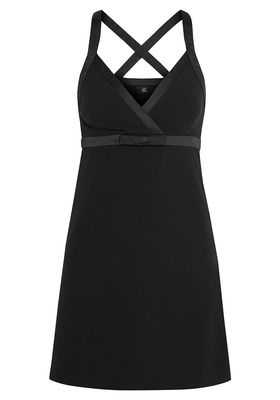 The Edie Wrap-Effect Satin-Trimmed Crepe Mini Dress from Laura Bailey X Iris & Ink