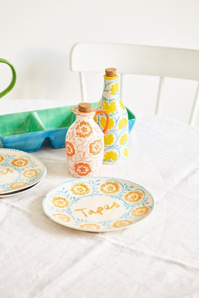 Lila Tapas Orange Ceramic Side Plate from Oliver Bonas