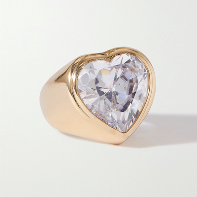Gold-Plated Crystal Ring from Timeless Pearly