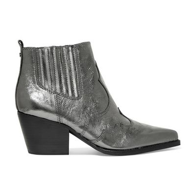 Winona Metallic Textured-Leather Ankle Boots from Sam Edelman