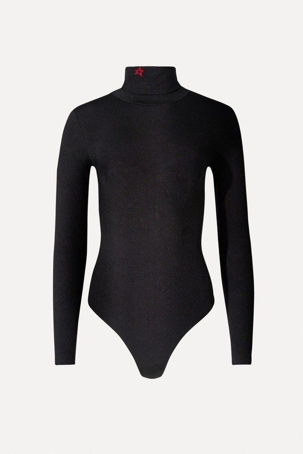 Embroidered Jersey Turtleneck Bodysuit from Perfect Moment