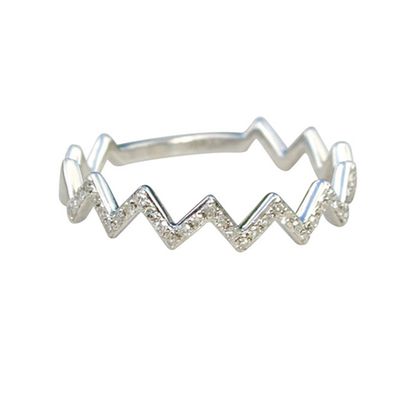 Zig-Zag Diamond Ring (White)