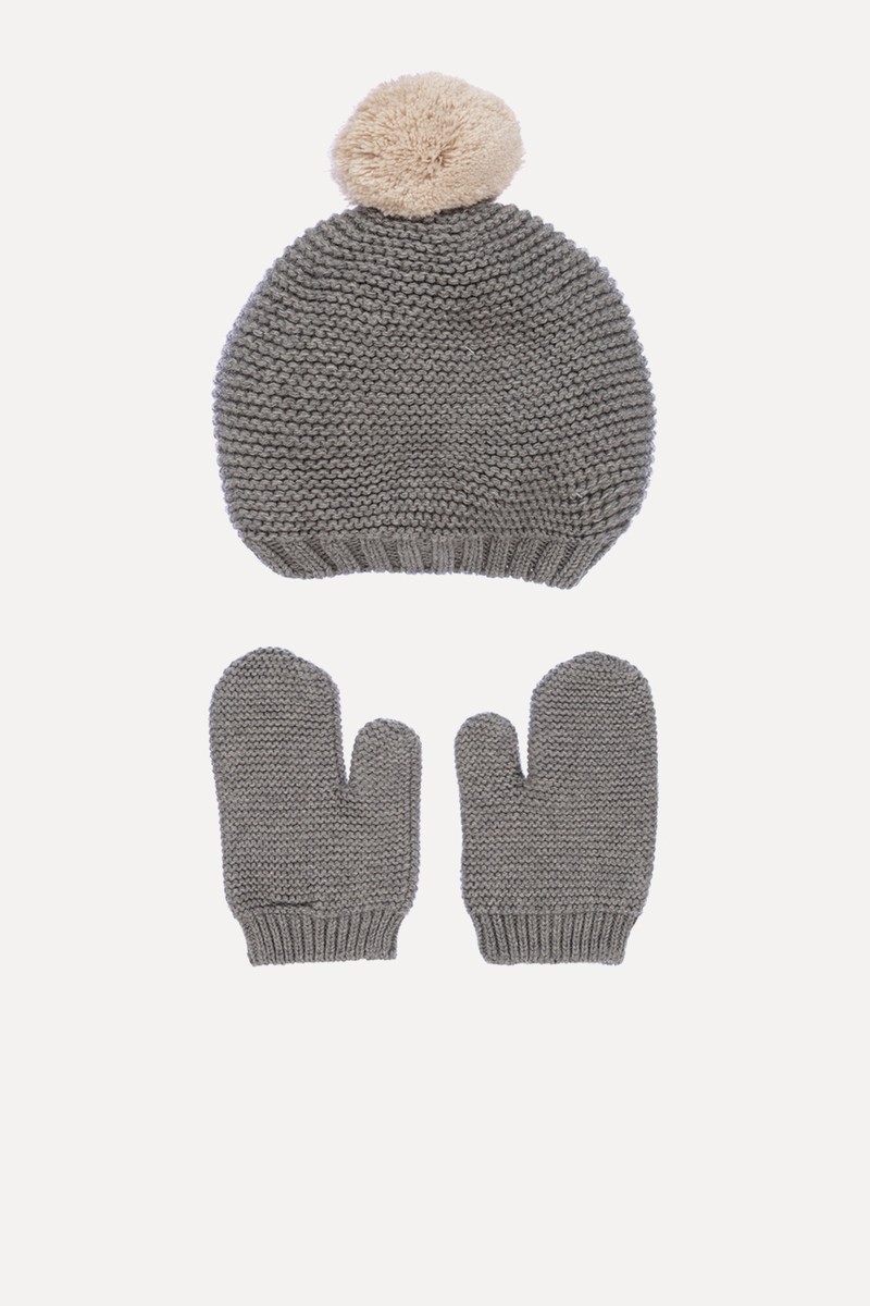 Knitted Hat & Mittens Set from Babidu