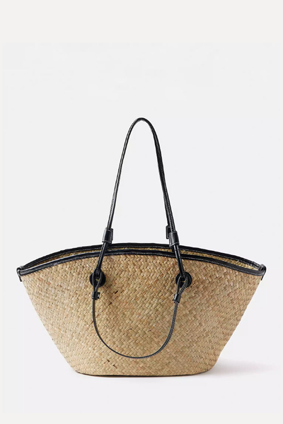 Neutral Woven Basket Bag from Mint Velvet