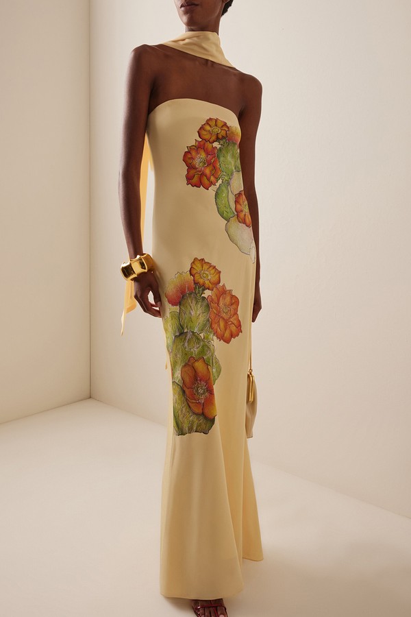 Printed Silk Crepe Bias Maxi Dress from Rodarte