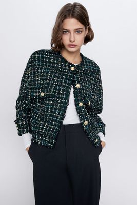 Tweed Jacket With Buttons from Zara