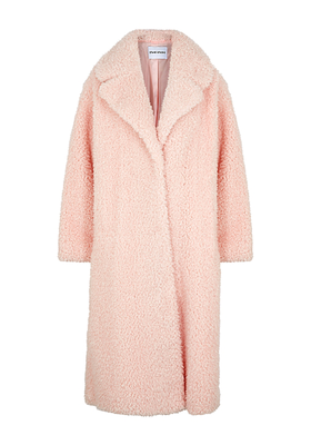 Clara Light Pink Faux Shearling Coat from Stand Studio