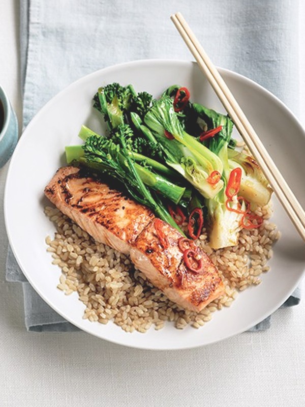 Teriyaki Salmon With Stir-Fried Greens