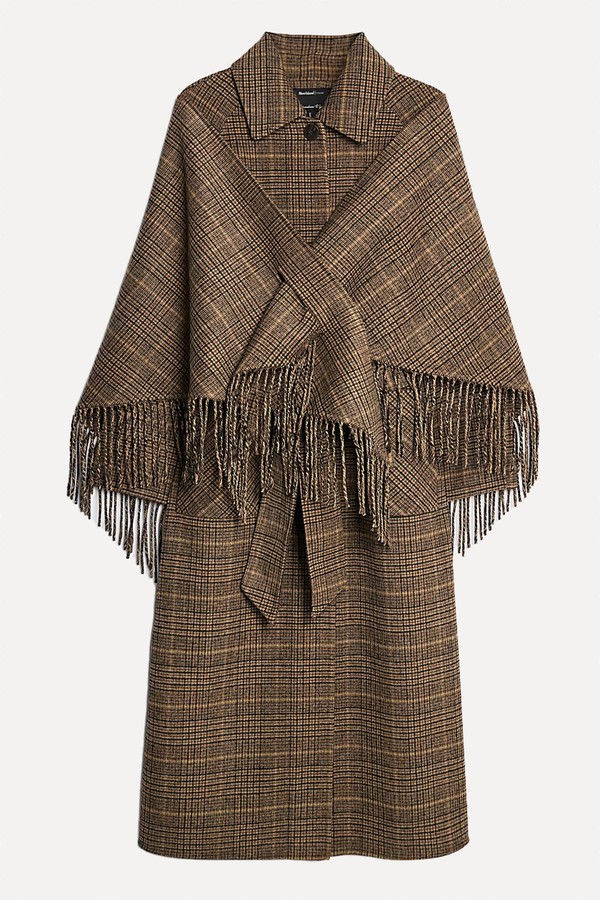 x from Wool Blend Check Scarf & Trench Coat, £179 | River Island