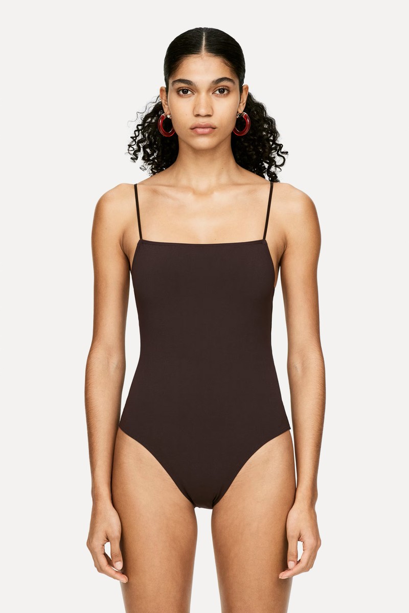 Square-Neck Swimsuit