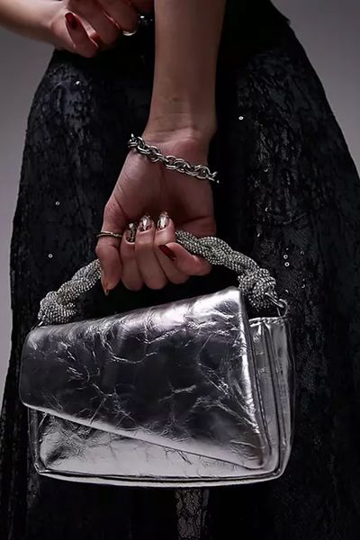   Gwen Puffy Grab Bag With Diamante Handle